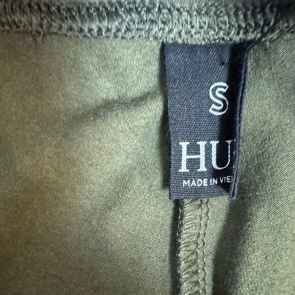 HUE NWT Women's Size Small Cotton Blackout Army Green Leggings Casual Comfort - Picture 10 of 10